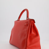 Hermès Kelly Retourne Bag 32cm in Geranium Togo Leather and Palladium Hardware