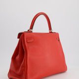 Hermès Kelly Retourne Bag 32cm in Geranium Togo Leather and Palladium Hardware