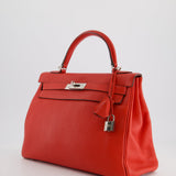 Hermès Kelly Retourne Bag 32cm in Geranium Togo Leather and Palladium Hardware