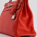 Hermès Kelly Retourne Bag 32cm in Geranium Togo Leather and Palladium Hardware