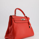 Hermès Kelly Retourne Bag 32cm in Geranium Togo Leather and Palladium Hardware