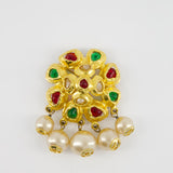 Chanel Vintage by Victoire De Castellane  Yellow Gold Camelia Brooch with Multi-Colour Stones and Pearls