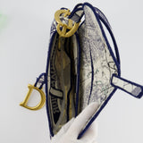 Christian Dior Blue and White 'Around the World' Embroidery Saddle Bag with Antique Gold Hardware RRP £3115