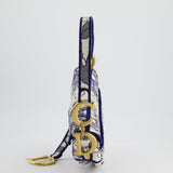 Christian Dior Blue and White 'Around the World' Embroidery Saddle Bag with Antique Gold Hardware RRP £3115