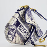 Christian Dior Blue and White 'Around the World' Embroidery Saddle Bag with Antique Gold Hardware RRP £3115