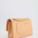 Chanel Vintage Peach Classic Medium Double Flap Bag in Caviar Leather with 24K Gold Hardware