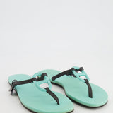 Hermès Turquoise Blue Kala Sandals with Chaine d'Ancre Detail Size EU 39