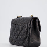 Chanel Vintage Black Mini Square Bag in Lambskin Leather with 24k Gold Hardware