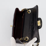 Chanel Vintage Black Mini Square Bag in Lambskin Leather with 24k Gold Hardware