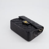 Chanel Vintage Black Mini Square Bag in Lambskin Leather with 24k Gold Hardware