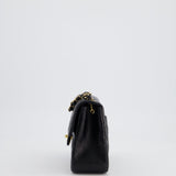 Chanel Vintage Black Mini Square Bag in Lambskin Leather with 24k Gold Hardware