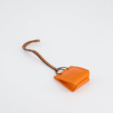 Hermès Orange Lambskin Shopping Bag Charm