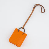 Hermès Orange Lambskin Shopping Bag Charm