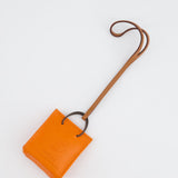 Hermès Orange Lambskin Shopping Bag Charm