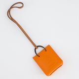 Hermès Orange Lambskin Shopping Bag Charm