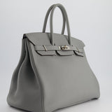 Hermès Bicolour Birkin 35cm Bag in Gris Mouette & Bleu Agathe Togo Leather with Palladium Hardware