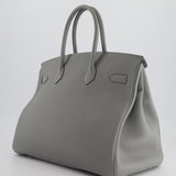 Hermès Bicolour Birkin 35cm Bag in Gris Mouette & Bleu Agathe Togo Leather with Palladium Hardware