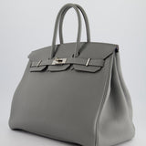 Hermès Bicolour Birkin 35cm Bag in Gris Mouette & Bleu Agathe Togo Leather with Palladium Hardware