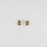 Chanel Vintage Black Camelia Flower Clip-On Earrings with CC Logo Detail