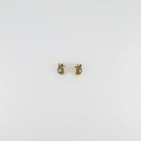 Chanel Vintage Black Camelia Flower Clip-On Earrings with CC Logo Detail