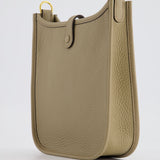 Hermès Mini Evelyne Bag in Beige Marfa Clemence Leather with Gold Hardware