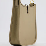 Hermès Mini Evelyne Bag in Beige Marfa Clemence Leather with Gold Hardware