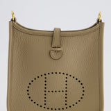 Hermès Mini Evelyne Bag in Beige Marfa Clemence Leather with Gold Hardware