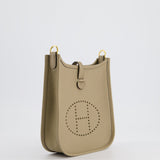 Hermès Mini Evelyne Bag in Beige Marfa Clemence Leather with Gold Hardware