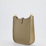 Hermès Mini Evelyne Bag in Beige Marfa Clemence Leather with Gold Hardware