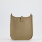 Hermès Mini Evelyne Bag in Beige Marfa Clemence Leather with Gold Hardware