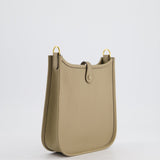 Hermès Mini Evelyne Bag in Beige Marfa Clemence Leather with Gold Hardware