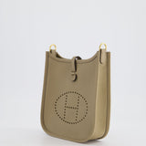 Hermès Mini Evelyne Bag in Beige Marfa Clemence Leather with Gold Hardware