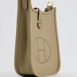 Hermès Mini Evelyne Bag in Beige Marfa Clemence Leather with Gold Hardware