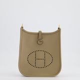 Hermès Mini Evelyne Bag in Beige Marfa Clemence Leather with Gold Hardware