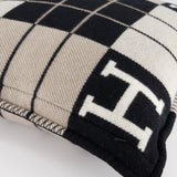 Hermès Avalon III Small Pillow in Écru, Gris Foncé RRP £650