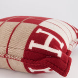 Hermès Avalon III Small Pillow in Écru, Rouge H RRP £650