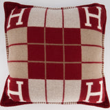 Hermès Avalon III Small Pillow in Écru, Rouge H RRP £650