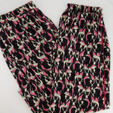 Gucci Pink and Black Silk Bulldog Printed Trousers Size IT 42 (UK 10)