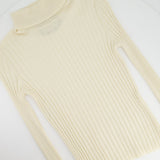 Gucci Cream Ribbed Knit Roll Neck Long Sleeve Jumper size M (UK 8)