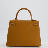 *HOLY GRAIL* Hermès Kelly Bag Sellier 25cm in Gold Epsom Leather with Gold Hardware