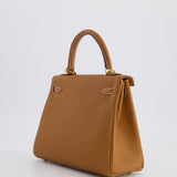 Hermès Kelly Bag 25cm Retourne in Gold Togo Leather with Gold Hardware