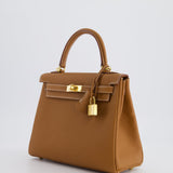 Hermès Kelly Bag 25cm Retourne in Gold Togo Leather with Gold Hardware