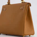 Hermès Kelly Bag 25cm Retourne in Gold Togo Leather with Gold Hardware