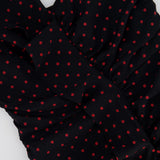 Veronica Beard Black and Red Polka Dot Silk Midi Dress with One Sleeve Size 2 (UK 6)