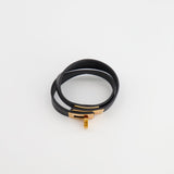 Hermès Kelly Double Tour Bracelet in Black with Rose Gold Hardware Size S