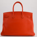 Hermès Birkin 35cm in Geranium Togo Leather with Palladium Hardware