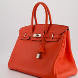 Hermès Birkin 35cm in Geranium Togo Leather with Palladium Hardware