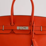 Hermès Birkin 35cm in Geranium Togo Leather with Palladium Hardware