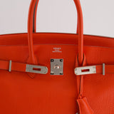 Hermès Birkin 35cm in Geranium Togo Leather with Palladium Hardware