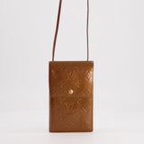 Louis Vuitton Brown Monogram Vernis Leather Small Crossbody Bag with Gold Hardware